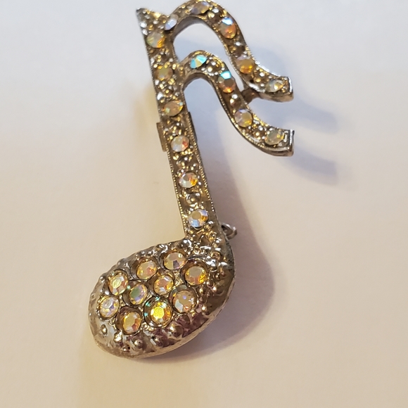 16th Note Musical Symbol Vintage Brooch - Picture 8 of 10